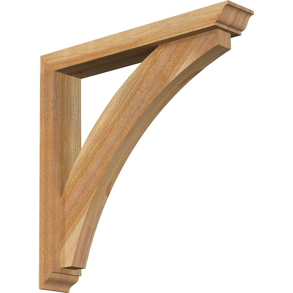 Ekena Millwork Thorton Traditional Rough Sawn Bracket w/ Offset Brace, Western Red Cedar, 4"W x 24"D x 24"H BKT0402X24X24THR01RWR - main